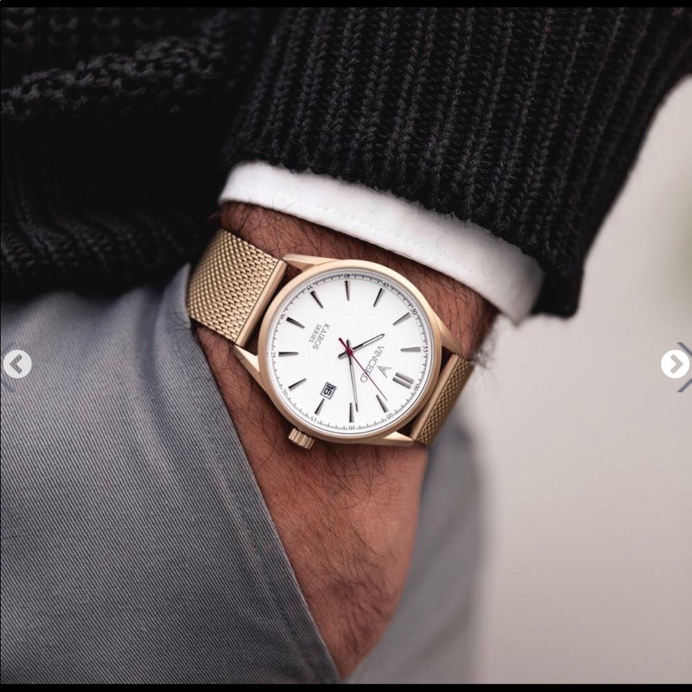 Vincero Men’s Watch. Kairos Mesh - Matte Gold.